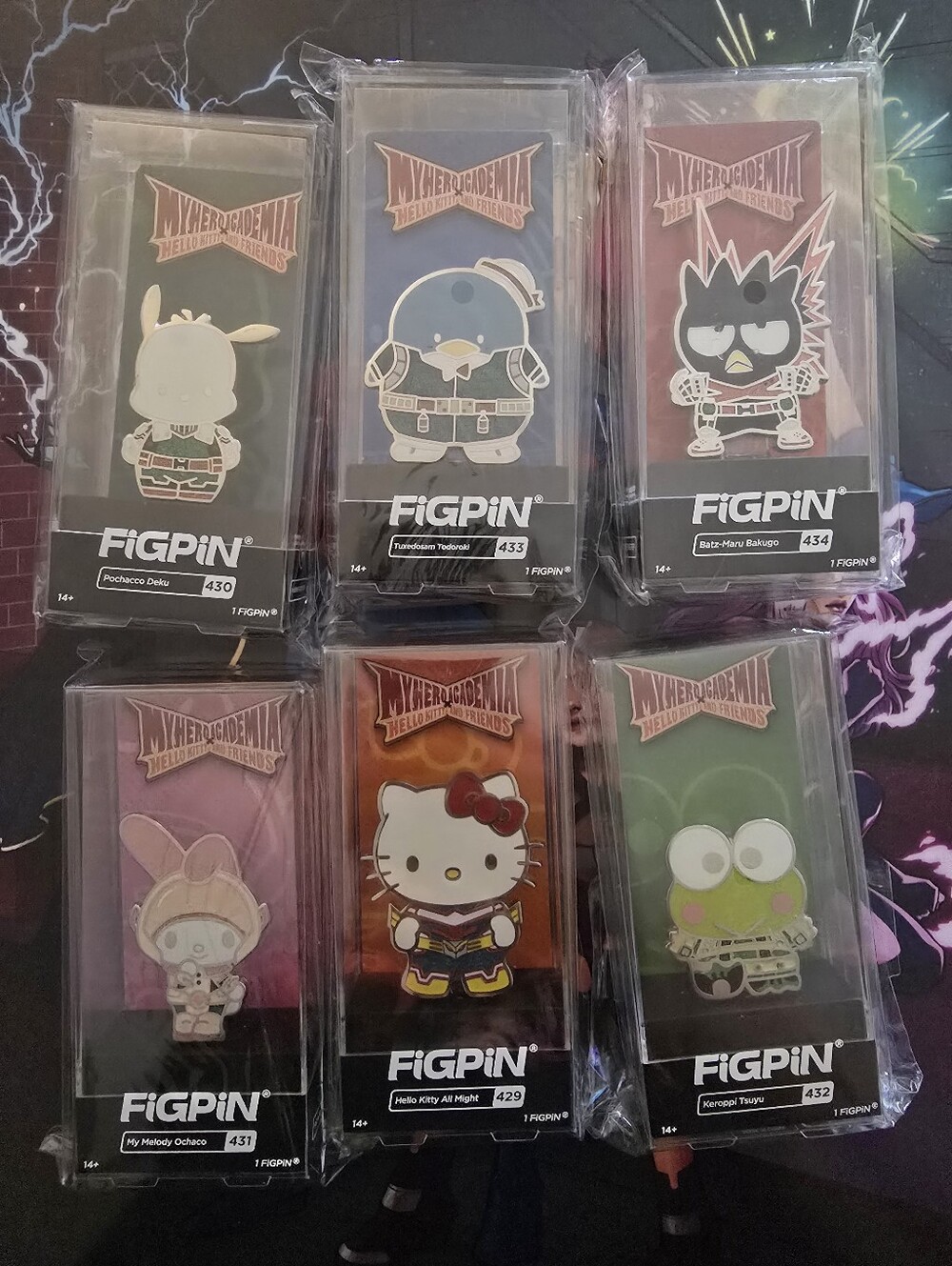 Figpin Lot - My Hero Academia x Sanrio - Glitter & Silver Plated - Set of 6